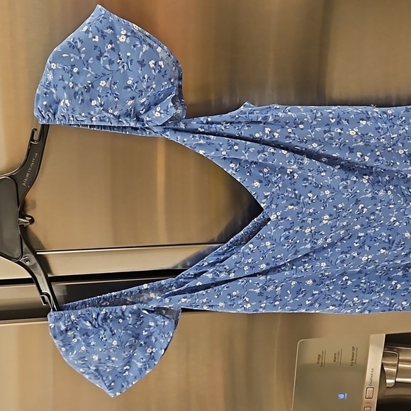 💕REFORMATION💕 Baxley Dress ~ Sweetheart Neckline Eve Blue Floral Print 10 NWT - Picture 11 of 16